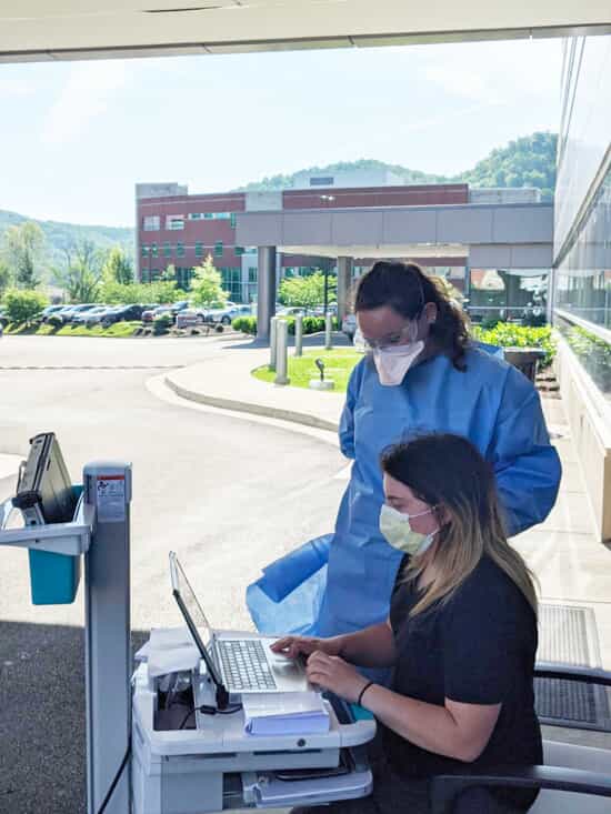 nurses outside 