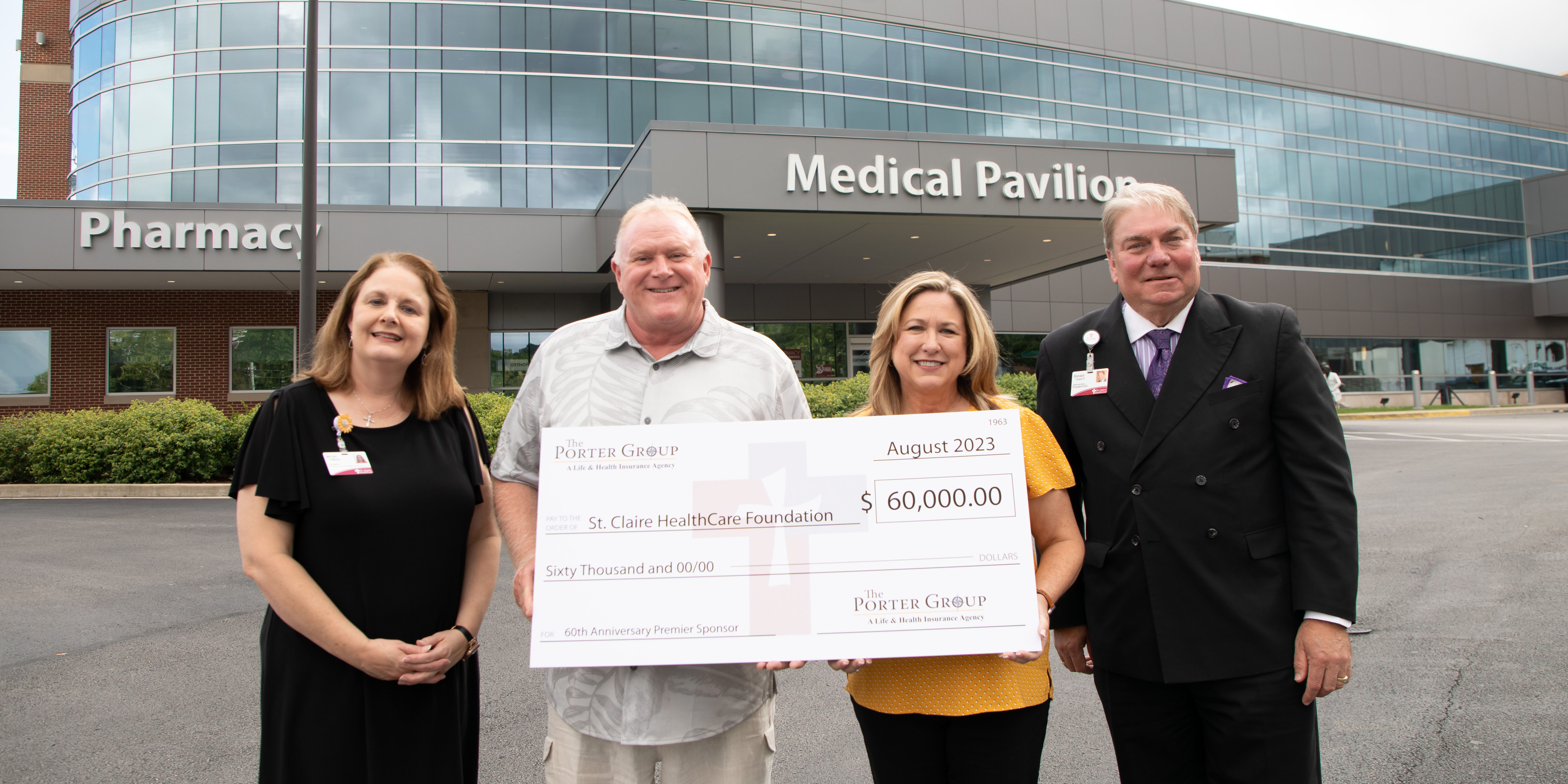 The Porter Group Insurance, LLC, Commemorates St. Claire HealthCare’s 60th Anniversary
