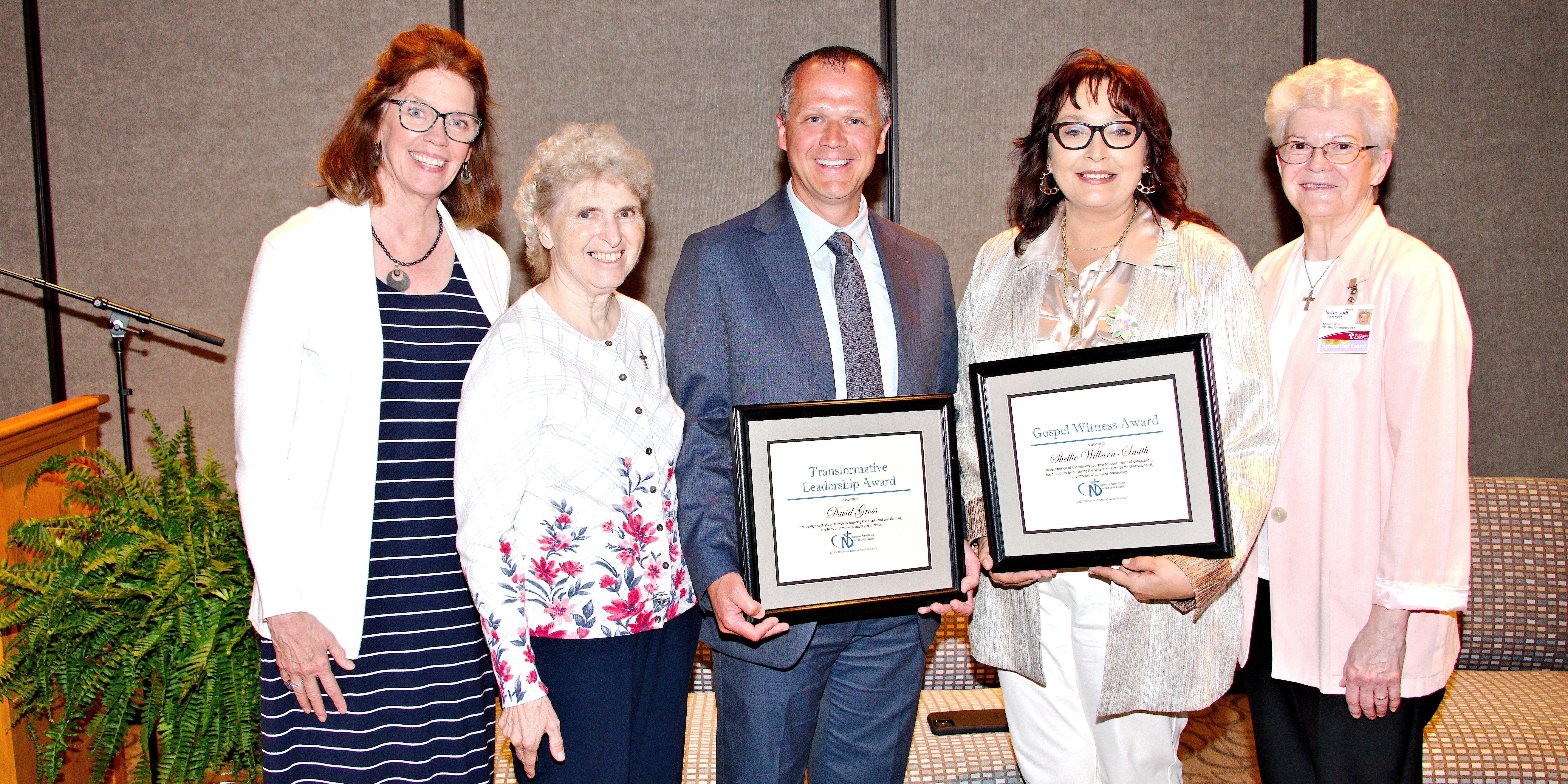 Smith and Gross Recognized by SND for Contributions to Community