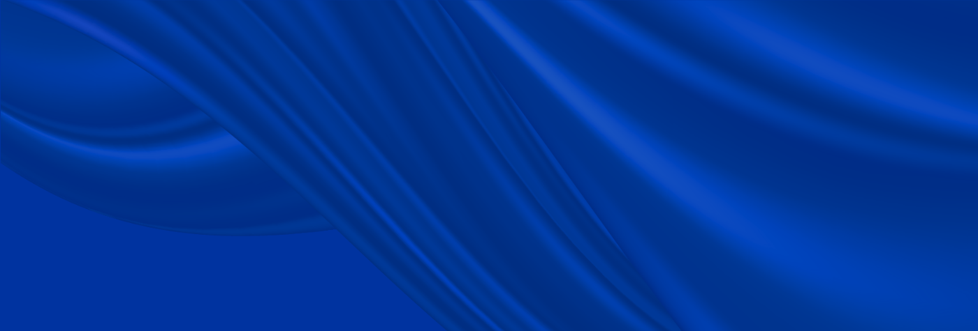 Close up of blue satin fabric
